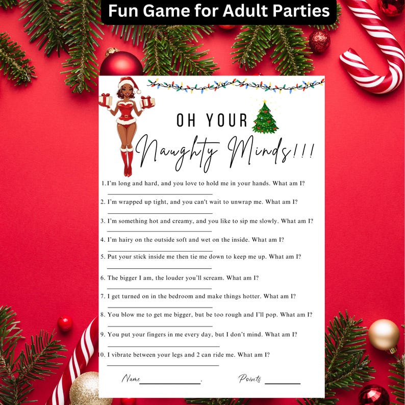 Adult Christmas Party Games | Holiday Party Games | Holiday Bachelorette Party | Christmas Girls Night | Printable Christmas Games | Dirty